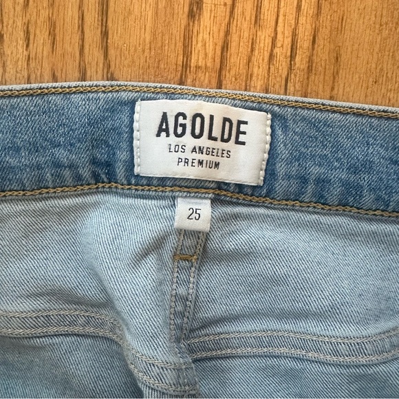 AGOLDE Isabel Slim Fit Boyfriend Dreamer Jeans Distressed Denim Size 25 - Picture 8 of 14